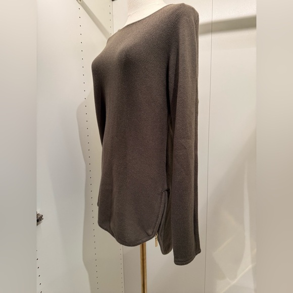 Michael Kors Olive Knit Sweater  with Gold Accent - Picture 2 of 7